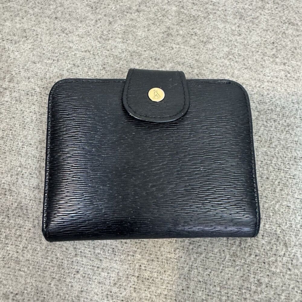 Francois Marot Paris Wallet Black Textured Leather 4.5X3.5 Designer Rare Vintage